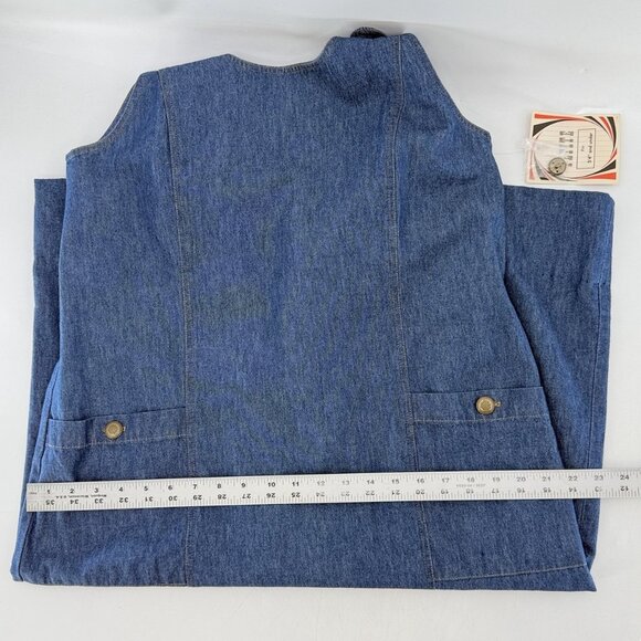 Vtg Deadstock Artisan 100% Cotton Maxi Denim Dress Blue Sz 12P Countrycore Basic - Picture 9 of 9